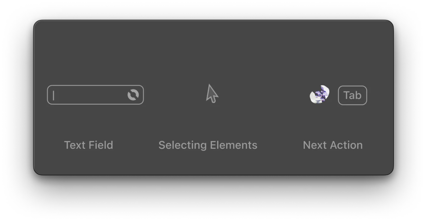 UI Elements: Text Field, Selecting Elements, Next Action